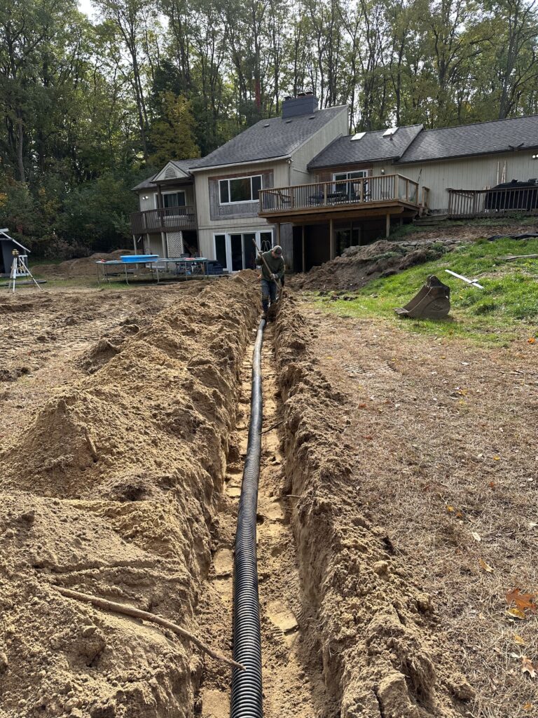 Drainage solution — Rock Solid Excavation, Michigan