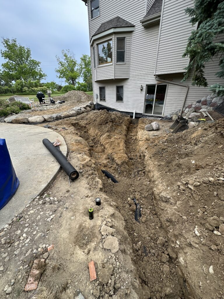 Drainage solution — Rock Solid Excavation, Michigan
