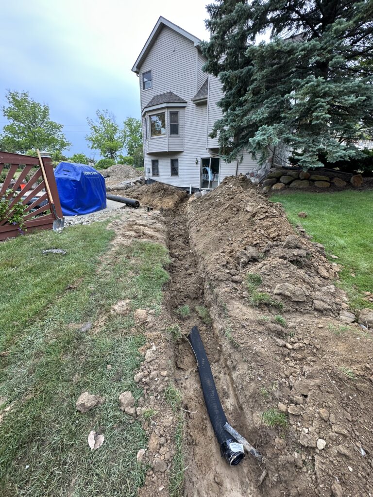 Drainage solution — Rock Solid Excavation, Michigan