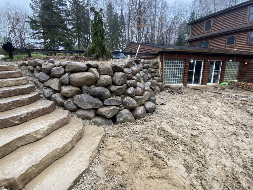 Flagstone stairs — Rock Solid Excavation, Michigan