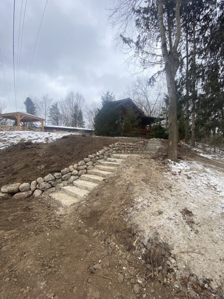 Flagstone stairs — Rock Solid Excavation, Michigan