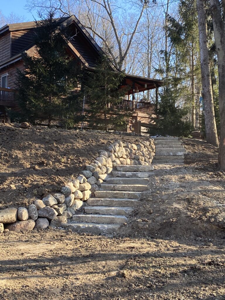Flagstone stairs — Rock Solid Excavation, Michigan