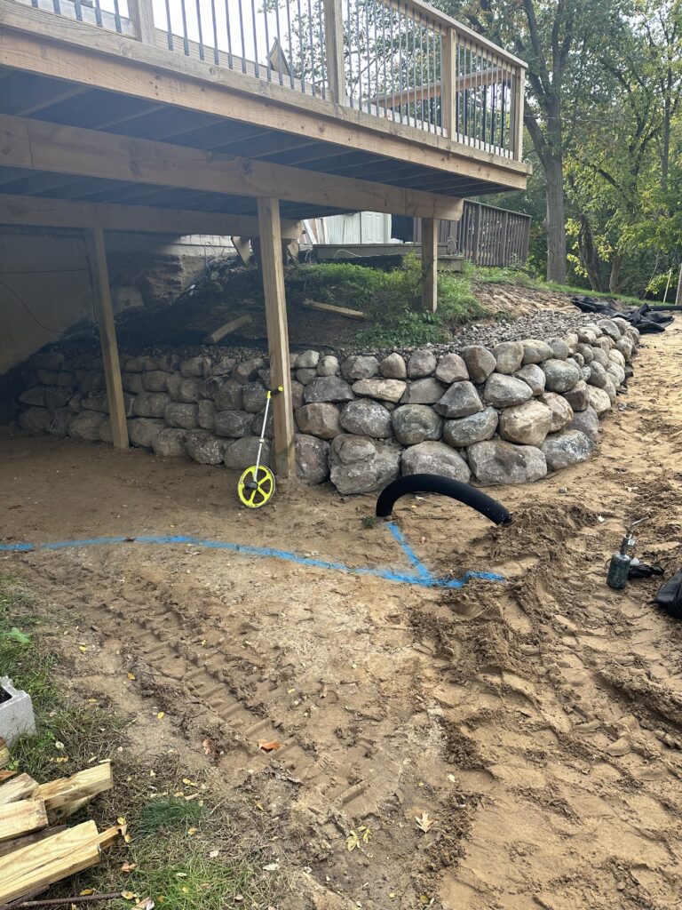 Retaining wall — Rock Solid Excavation, Michigan