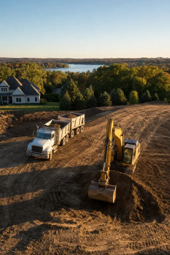 Construction site aerial